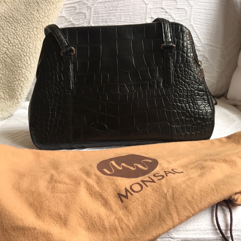 Vintage Monsac genuine Italian leather bag
